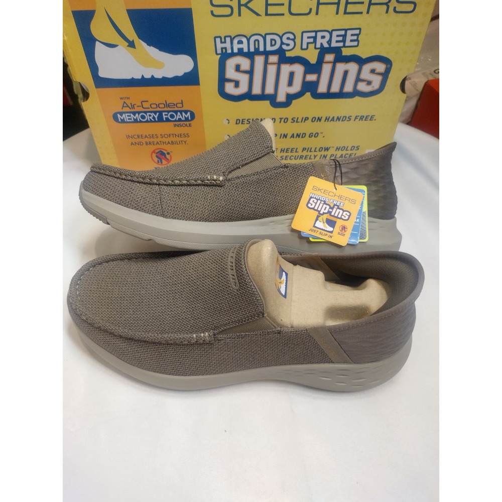 Skechers Hands Free Slip-ins Parson Ralven Taupe Extra Wide Mens 11.5